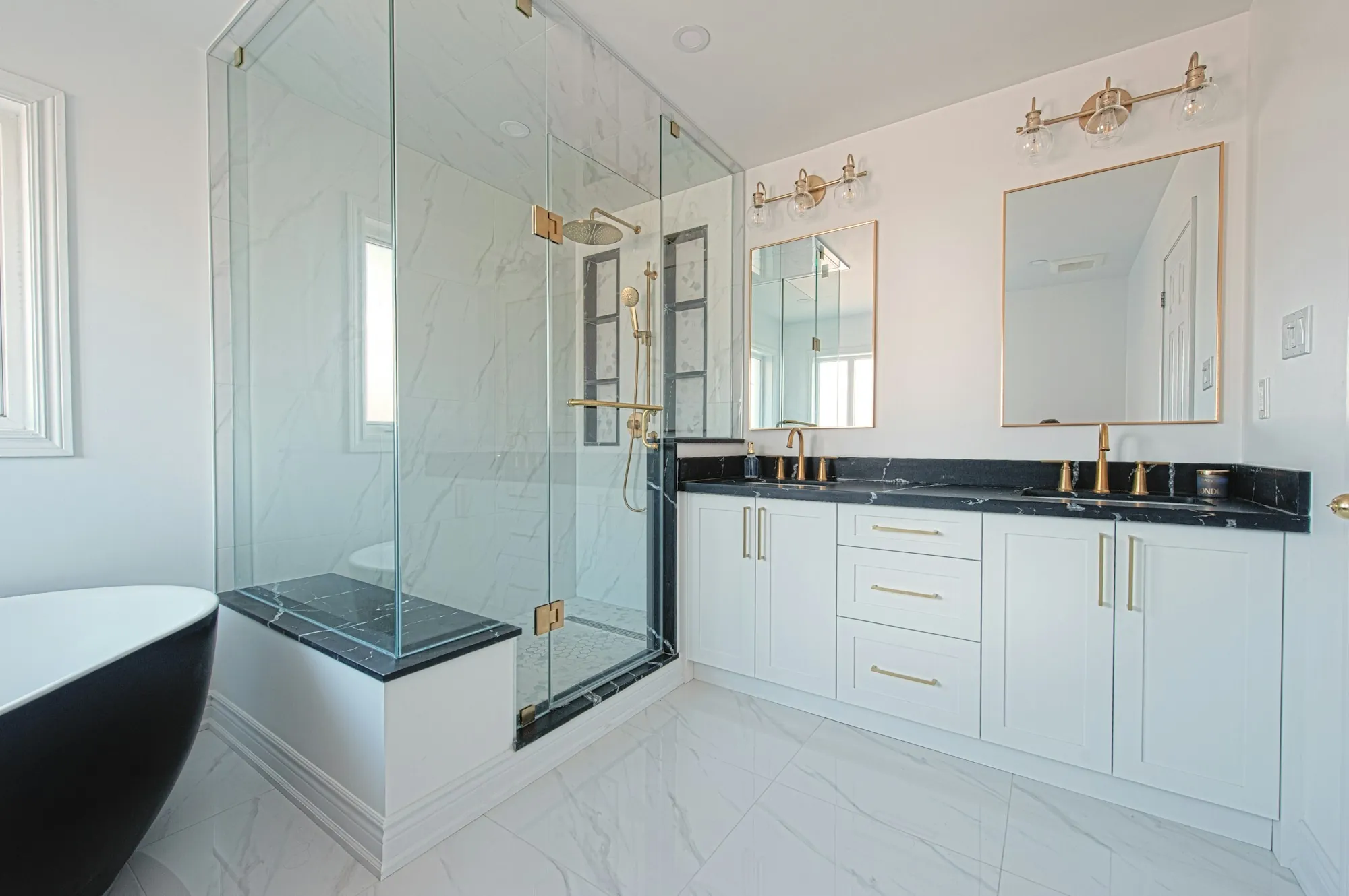 Remodeled bathroom in a family home