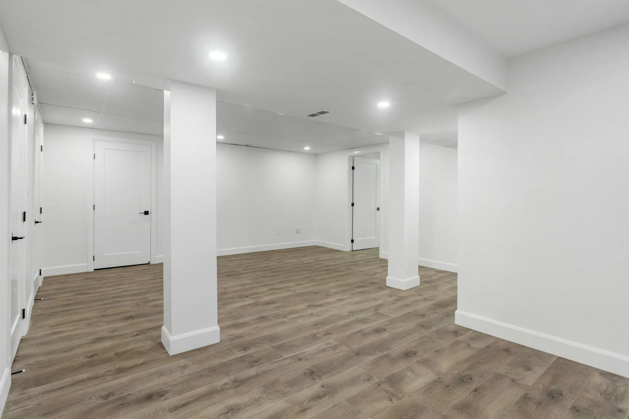 Finished basement after a remodel