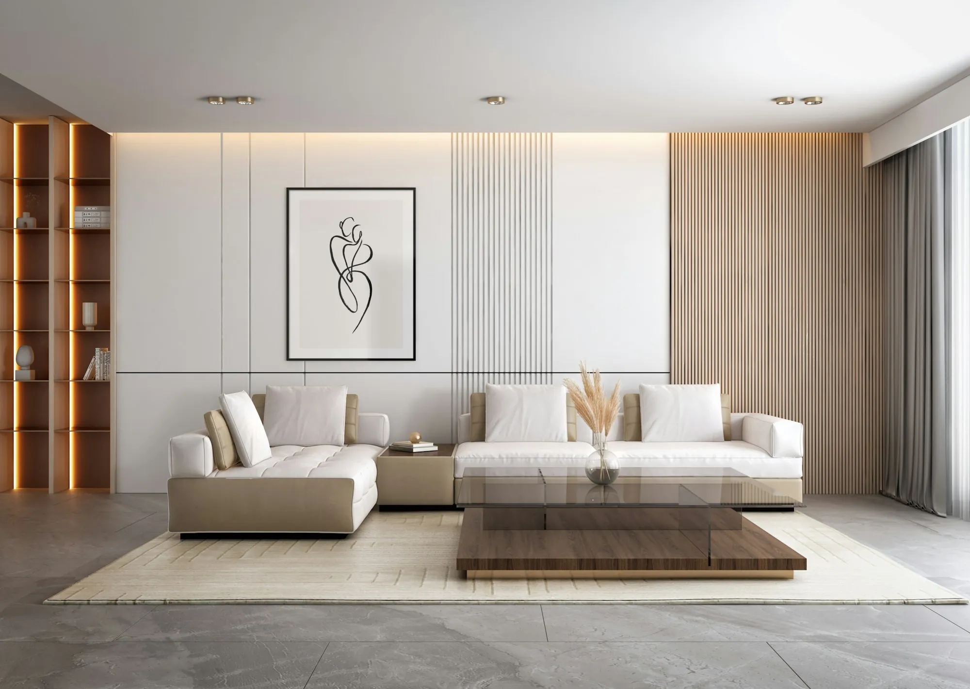 Neatly finished room in a remodeled home